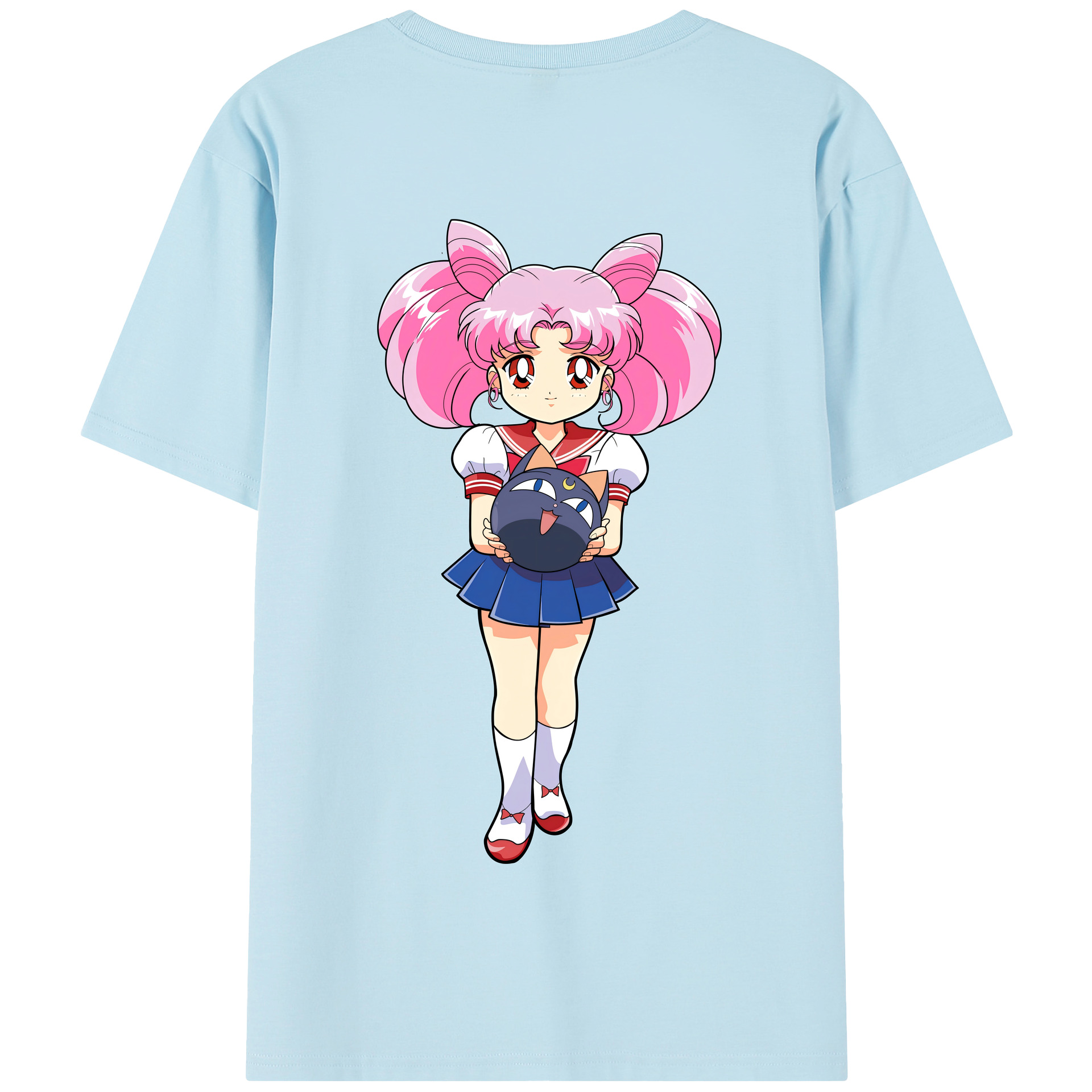 （画像用） 美少女戦士セーラームーン ちびうさ Sailor Moon Chibiusa Tsukino Usagi Small Lady Serenity 綿100％半袖Tシャツ（背面プリント）